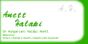 anett halapi business card