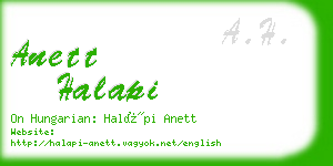 anett halapi business card